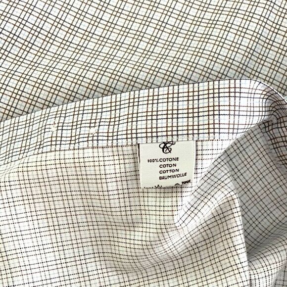 Canali Multi Color Fine Stripe Cotton Plaid Button Down Shirt IT Size 38 = US 15 - Picture 6 of 8